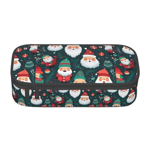CADREWY Federmäppchen mit Weihnachtsmann-Motiv, geräumig, 21,6 x 5,1 x 9,4 cm, funktionale Aufbewahrung für Büro und Make-up von CADREWY