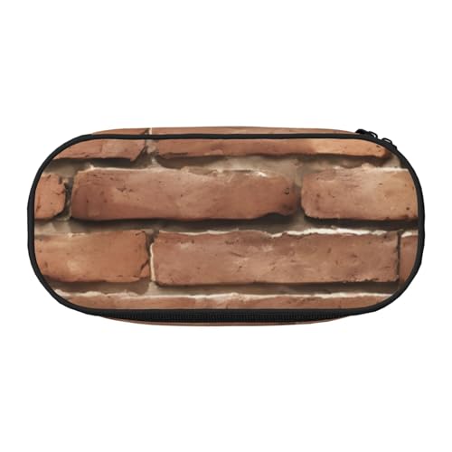 CADREWY Federmäppchen mit altem Ziegelstein-Druck, Stifteetui, Reißverschluss, für den täglichen Gebrauch, bietet Platz für alle wichtigen Schreibwaren von CADREWY