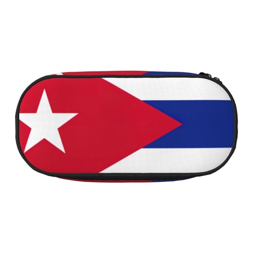 CADREWY Federmäppchen mit kubanischer Flagge, mit Reißverschluss, für den täglichen Gebrauch, bietet Platz für alle wichtigen Schreibwaren von CADREWY
