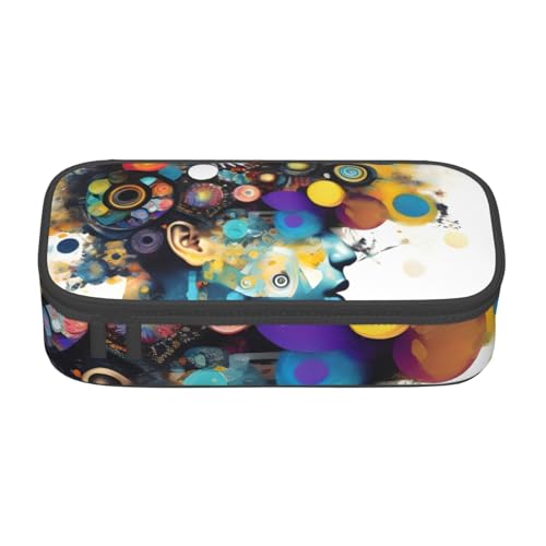 CADREWY Federmäppchen mit künstlicher Intelligenz, Gehirndruck, geräumig, 21,6 x 5,1 x 9,4 cm, funktionale Aufbewahrung für Büro und Make-up von CADREWY