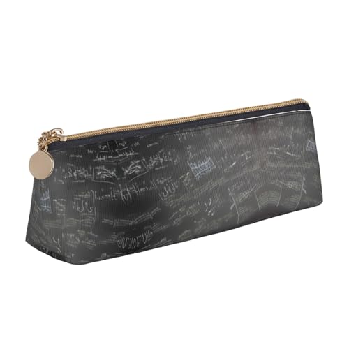 CADREWY Federmäppchen mit mathematischen Symbolen, schmal, großes Fassungsvermögen, 21,6 x 5,6 x 6,1 cm, dreieckiger Stifthalter mit Reißverschluss von CADREWY