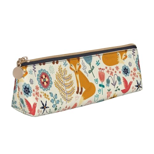 CADREWY Federmäppchen mit niedlichem Blumenmuster und Tiermuster, großes Fassungsvermögen, 21,6 x 5,6 x 6,1 cm, dreieckiger Stifthalter mit Reißverschluss von CADREWY