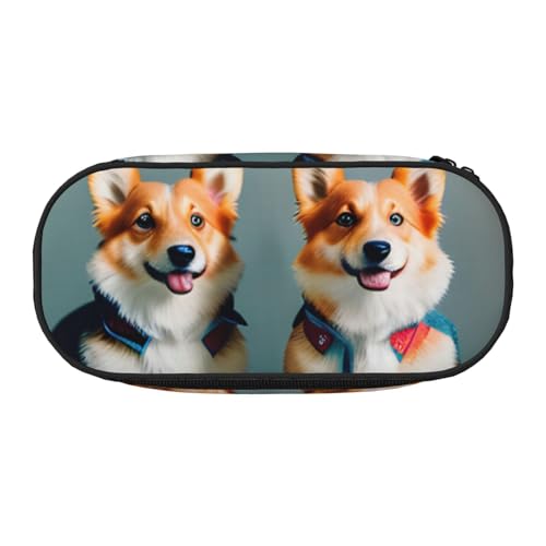 CADREWY Federmäppchen mit niedlichem Corgi-Hunde-Aufdruck, Stifteetui, Reißverschluss, für den täglichen Gebrauch, bietet Platz für alle wichtigen Schreibwaren von CADREWY