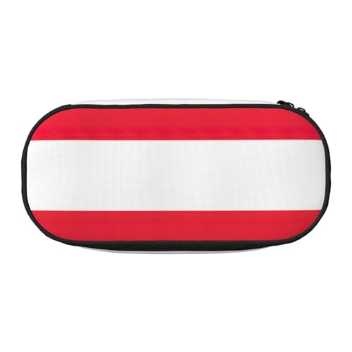 CADREWY Federmäppchen mit österreichischer Flagge, mit Reißverschluss, für den täglichen Gebrauch, bietet Platz für alle wichtigen Schreibwaren von CADREWY