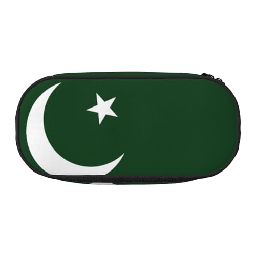 CADREWY Federmäppchen mit pakistanischer Flagge, mit Reißverschluss, für den täglichen Gebrauch, bietet Platz für alle wichtigen Schreibwaren von CADREWY