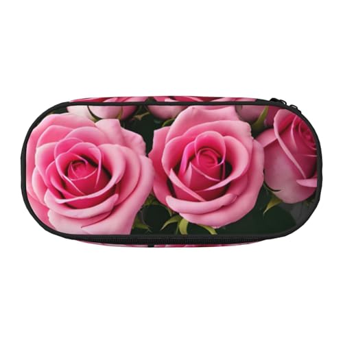 CADREWY Federmäppchen mit rosa Rosen, mit Reißverschluss, für den täglichen Gebrauch, bietet Platz für alle wichtigen Schreibwaren von CADREWY