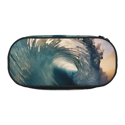 CADREWY Federmäppchen mit schönem Ozeanwellen-Druck, Stifteetui, Reißverschluss, für den täglichen Gebrauch, bietet Platz für alle wichtigen Schreibwaren von CADREWY