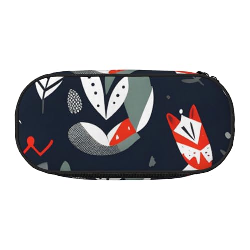 CADREWY Federmäppchen mit skandinavischem Tiermotiv, mit Reißverschluss, für den täglichen Gebrauch, bietet Platz für alle wichtigen Schreibwaren von CADREWY