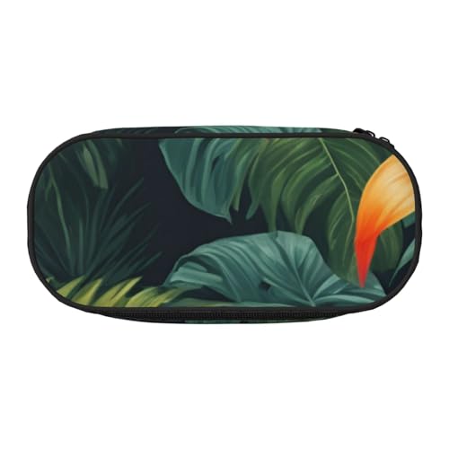 CADREWY Federmäppchen mit tropischem Flora-Druck, Stifteetui, Reißverschluss, für den täglichen Gebrauch, bietet Platz für alle wichtigen Schreibwaren von CADREWY