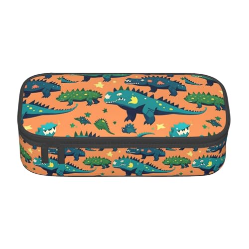 CADREWY Geräumiges Federmäppchen mit Dinosaurier-Druck, 21,6 x 5,1 x 9,4 cm, funktionale Aufbewahrung für Büro und Make-up von CADREWY