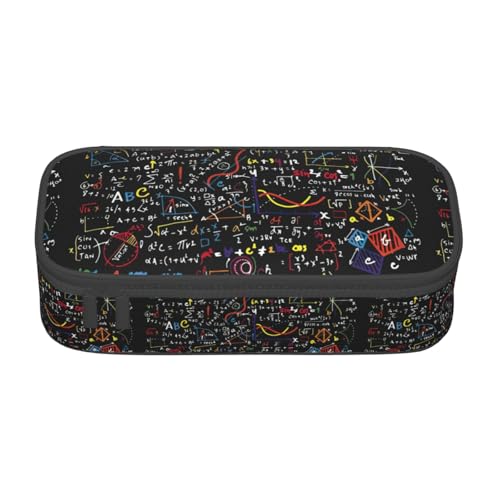 CADREWY Geräumiges Federmäppchen mit Mathe-Formel-Druck, 21,6 x 5,1 x 9,4 cm, funktionale Aufbewahrung für Büro und Make-up von CADREWY