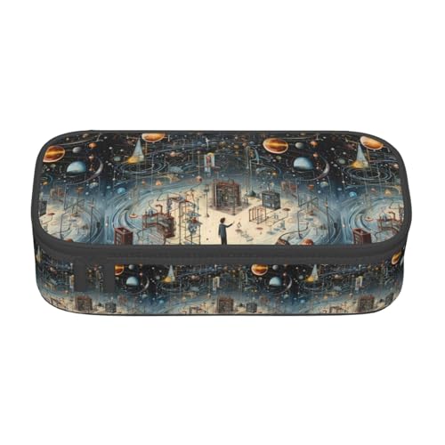 CADREWY Geräumiges Federmäppchen mit Physik-Druck, 21,6 x 5,1 x 9,4 cm, funktionale Aufbewahrung für Büro und Make-up von CADREWY