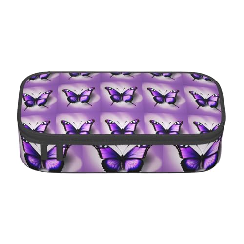 CADREWY Geräumiges Federmäppchen mit Schmetterlings-Aufdruck, 21,6 x 5,1 x 9,4 cm, funktionale Aufbewahrung für Büro und Make-up von CADREWY