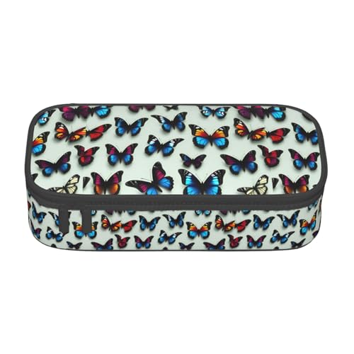 CADREWY Geräumiges Federmäppchen mit Schmetterlings- und Cellodruck, 21,6 x 5,1 x 9,4 cm, funktionale Aufbewahrung für Büro und Make-up von CADREWY