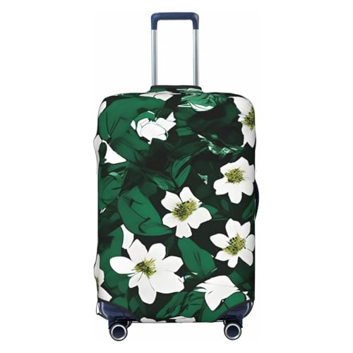 CADREWY Hunter Reisekoffer-Abdeckung, Gepäckschutz, mit elastischem Gummiband, kratzfest, Blumenmuster, Grün, Schwarz, X-Large von CADREWY