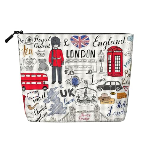 CADREWY I Love London Kulturbeutel mit Aufdruck, einlagig, Make-up-Tasche, Reise-Kosmetik-Organizer, Arbeitstasche Essentials, Schwarz, Einheitsgröße von CADREWY