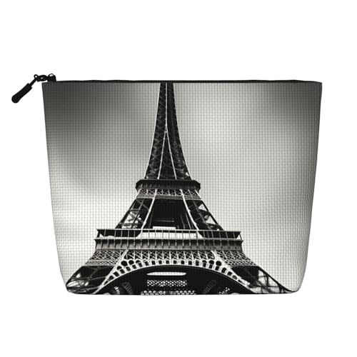 CADREWY Kulturbeutel, Motiv: Paris Eiffelturm, einlagig, Make-up-Tasche, Reise-Kosmetik-Organizer, Arbeitstasche, Schwarz, Einheitsgröße von CADREWY