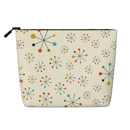 CADREWY Kulturbeutel im Retro-Stil, moderner Druck, einlagig, Make-up-Tasche, Reise-Kosmetik-Organizer, Arbeitstasche Essentials, Schwarz, Einheitsgröße von CADREWY