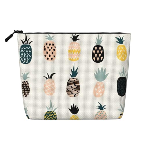 CADREWY Kulturbeutel mit Ananas-Druck, einlagig, Make-up-Tasche, Reise-Kosmetik-Organizer, Arbeitstasche von CADREWY