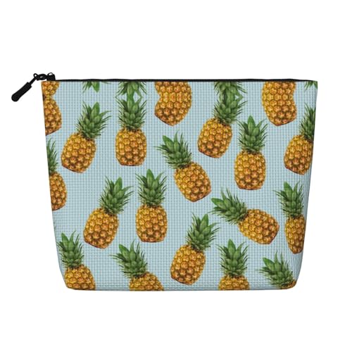 CADREWY Kulturbeutel mit Ananas-Motiv, einlagig, Make-up-Tasche, Reise-Kosmetik-Organizer, Arbeitstasche Essentials, Schwarz, Einheitsgröße von CADREWY