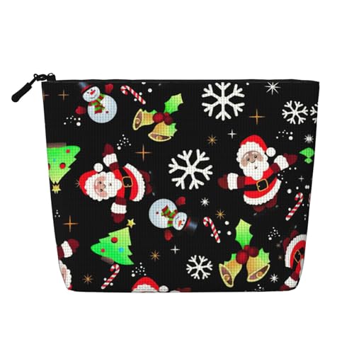 CADREWY Kulturbeutel mit Aufdruck "Merry Christmas", einlagig, Make-up-Tasche, Reise-Kosmetik-Organizer, Arbeitstasche von CADREWY