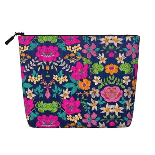 CADREWY Kulturbeutel mit Blumendruck, einlagig, Make-up-Tasche, Reise-Kosmetik-Organizer, Arbeitstasche von CADREWY