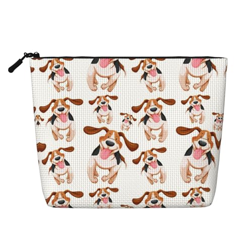 CADREWY Kulturbeutel mit Cartoon-Mops-Aufdruck, einlagig, Make-up-Tasche, Reise-Kosmetik-Organizer, Arbeitstasche Essentials, Schwarz, Einheitsgröße von CADREWY