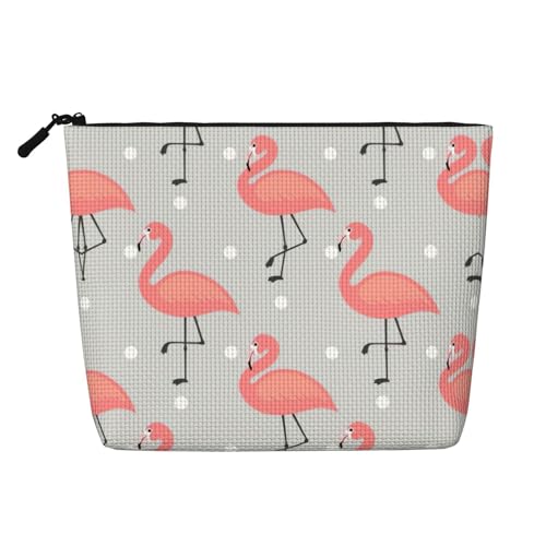 CADREWY Kulturbeutel mit Flamingo-Druck, einlagig, Make-up-Tasche, Reise-Kosmetik-Organizer, Arbeitstasche Essentials, Schwarz, Einheitsgröße, Schwarz von CADREWY