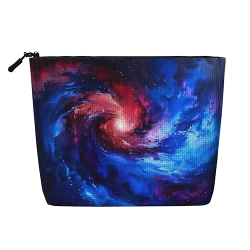 CADREWY Kulturbeutel mit Galaxie-Aufdruck, einlagig, Make-up-Tasche, Reise-Kosmetik-Organizer, Arbeitstasche Essentials, Schwarz, Einheitsgröße von CADREWY