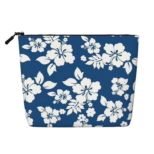 CADREWY Kulturbeutel mit Hawaii-Blumendruck, einlagig, Make-up-Tasche, Reise-Kosmetik-Organizer, Arbeitstasche Essentials, Schwarz, Einheitsgröße von CADREWY