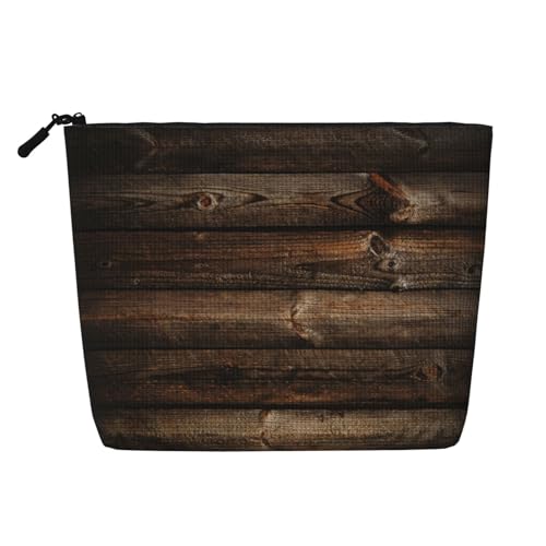 CADREWY Kulturbeutel mit Holzdruck, einlagig, Make-up-Tasche, Reise-Kosmetik-Organizer, Arbeitstasche von CADREWY