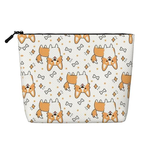 CADREWY Kulturbeutel mit Hundeaufdruck, einlagig, Make-up-Tasche, Reise-Kosmetik-Organizer, Arbeitstasche von CADREWY