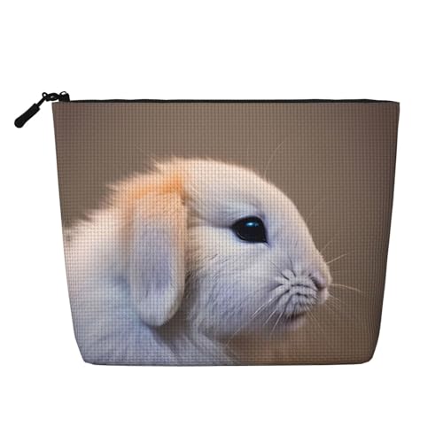 CADREWY Kulturbeutel mit Kaninchen-Motiv, einlagig, Make-up-Tasche, Reise-Kosmetik-Organizer, Arbeitstasche von CADREWY