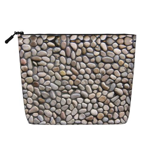 CADREWY Kulturbeutel mit Kieselstein-Druck, einlagig, Make-up-Tasche, Reise-Kosmetik-Organizer, Arbeitstasche von CADREWY