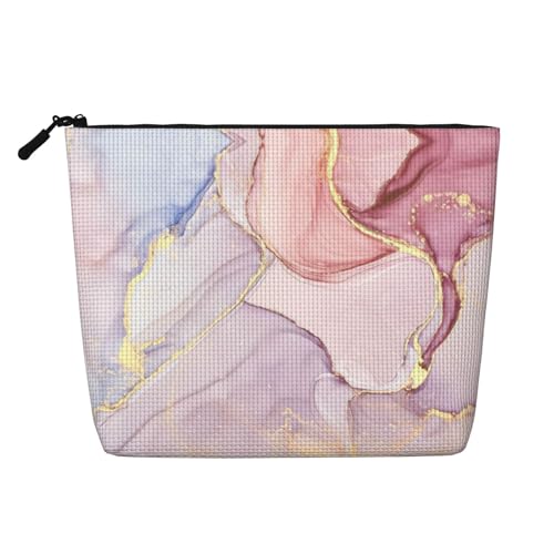 CADREWY Kulturbeutel mit Marmor-Aufdruck, einlagig, Make-up-Tasche, Reise-Kosmetik-Organizer, Arbeitstasche, Essentials, Schwarz, Einheitsgröße von CADREWY