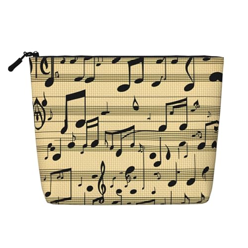 CADREWY Kulturbeutel mit Musiknoten-Aufdruck, einlagig, Make-up-Tasche, Reise-Kosmetik-Organizer, Arbeitstasche von CADREWY