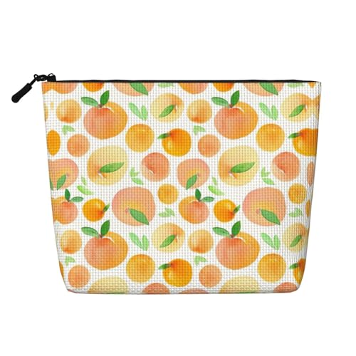 CADREWY Kulturbeutel mit Pfirsichdruck, einlagig, Make-up-Tasche, Reise-Kosmetik-Organizer, Arbeitstasche Essentials, Schwarz, Einheitsgröße von CADREWY