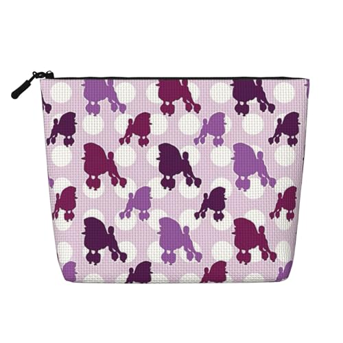 CADREWY Kulturbeutel mit Pudelmuster, einlagig, Make-up-Tasche, Reise-Kosmetik-Organizer, Arbeitstasche Essentials, Schwarz, Einheitsgröße von CADREWY