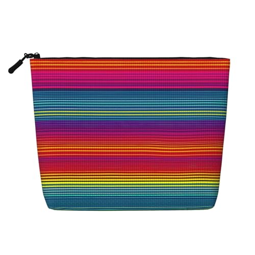 CADREWY Kulturbeutel mit Regenbogen-Muster, einlagig, Make-up-Tasche, Reise-Kosmetik-Organizer, Arbeitstasche Essentials, Schwarz, Einheitsgröße, Schwarz, Einheitsgröße von CADREWY