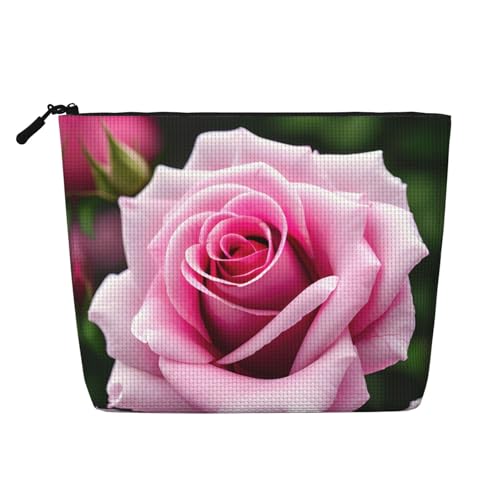 CADREWY Kulturbeutel mit Rosenblüten-Aufdruck, einlagig, Make-up-Tasche, Reise-Kosmetik-Organizer, Arbeitstasche von CADREWY