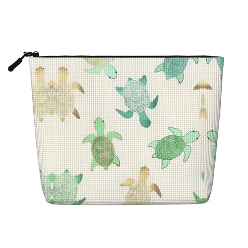 CADREWY Kulturbeutel mit Schildkröten-Aufdruck, einlagig, Make-up-Tasche, Reise-Kosmetik-Organizer, Arbeitstasche Essentials, Schwarz, Einheitsgröße von CADREWY