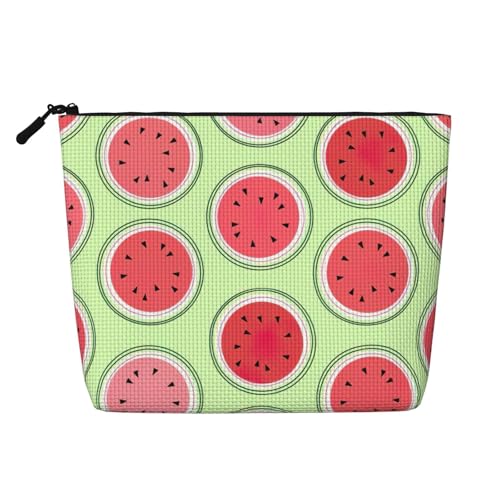 CADREWY Kulturbeutel mit Wassermelonen-Motiv, einlagig, Make-up-Tasche, Reise-Kosmetik-Organizer, Arbeitstasche, Essentials, Schwarz, Einheitsgröße von CADREWY