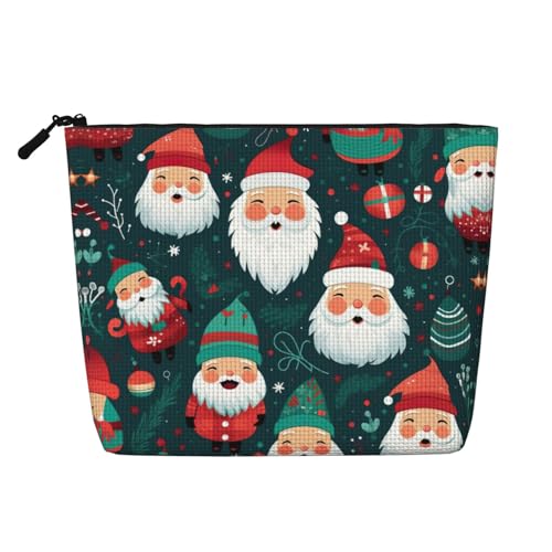 CADREWY Kulturbeutel mit Weihnachtsmann-Motiv, einlagig, Make-up-Tasche, Reise-Kosmetik-Organizer, Arbeitstasche Essentials, Schwarz, Einheitsgröße von CADREWY