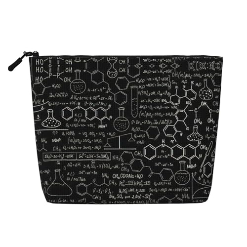 CADREWY Kulturbeutel mit abstrakter Wissenschaft, Chemie, Illustration, 3D-Druck, einlagig, Make-up-Tasche, Reise-Kosmetik-Organizer, Arbeitstasche, Essentials, Schwarz, Einheitsgröße von CADREWY