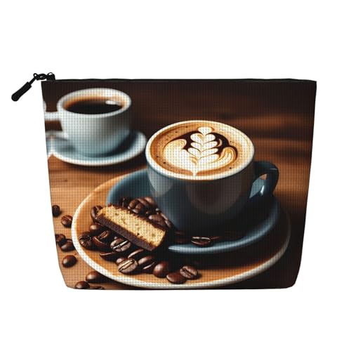 CADREWY Kulturbeutel mit köstlichem Kaffee-Aufdruck, einlagig, Make-up-Tasche, Reise-Kosmetik-Organizer, Arbeitstasche von CADREWY