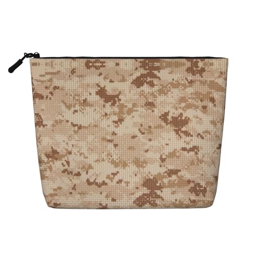 CADREWY Kulturbeutel mit strukturiertem Hintergrund in braunem Druck, einlagig, Make-up-Tasche, Reise-Kosmetik-Organizer, Arbeitstasche von CADREWY
