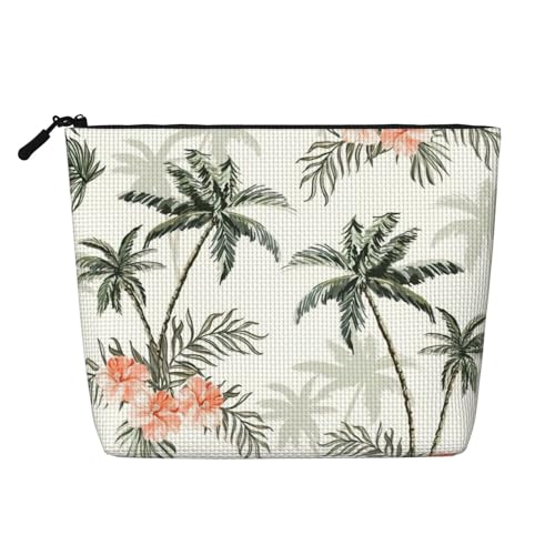 CADREWY Kulturbeutel mit tropischem Palmen-Druck, einlagig, Make-up-Tasche, Reise-Kosmetik-Organizer, Arbeitstasche Essentials, Schwarz, Einheitsgröße, Schwarz, Einheitsgröße von CADREWY