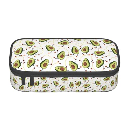 CADREWY Lustiges Federmäppchen mit Cartoon-Avocados-Druck, 21,6 x 5,1 x 9,4 cm, funktionale Aufbewahrung für Büro und Make-up von CADREWY