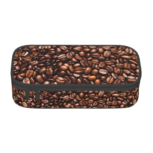 CADREWY Lustiges Federmäppchen mit gerösteten Kaffeebohnen, 21,6 x 5,1 x 9,4 cm, funktionale Aufbewahrung für Büro und Make-up von CADREWY