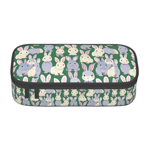 CADREWY Many Bunny Federmäppchen mit niedlichem Aufdruck, 21,6 x 5,1 x 9,4 cm, funktionale Aufbewahrung für Büro und Make-up von CADREWY